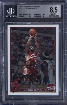 2003-04 Topps Chrome #111 LeBron James Rookie Card - BGS 8.5 NM-MT+